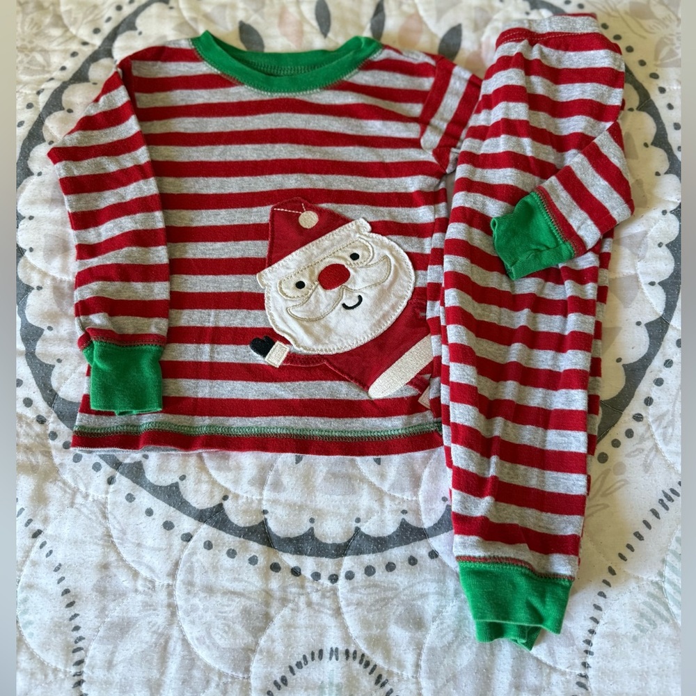 Carter’s Striped Santa Pajama Set. Size 2T